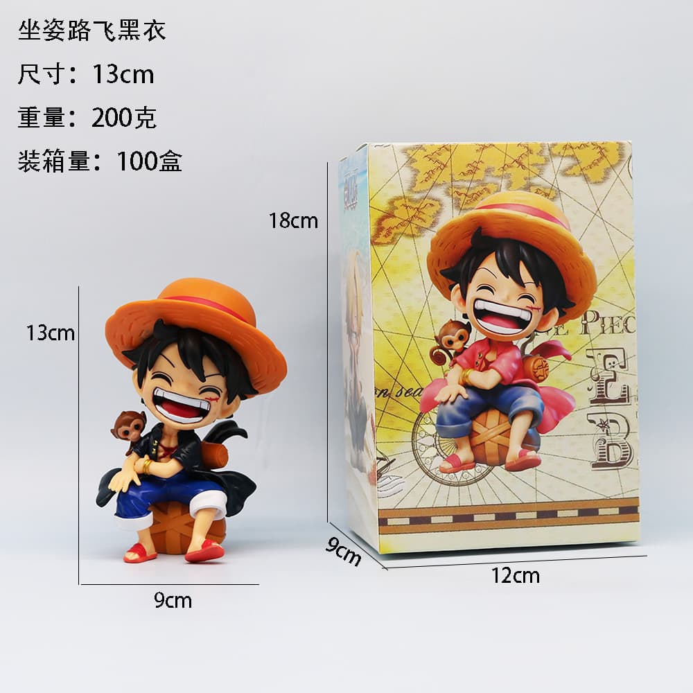 One Piece Laughing Action Figure – Monkey D. Luffy (Black Outfit)